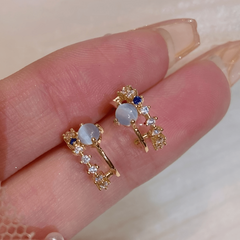 Cat Eye Stone Stud Earrings Romantic Niche Sense