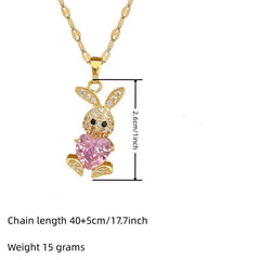 Curved Ear Rabbit Banquet Wedding Necklace