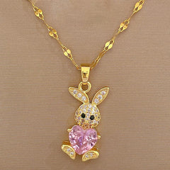 Curved Ear Rabbit Banquet Wedding Necklace