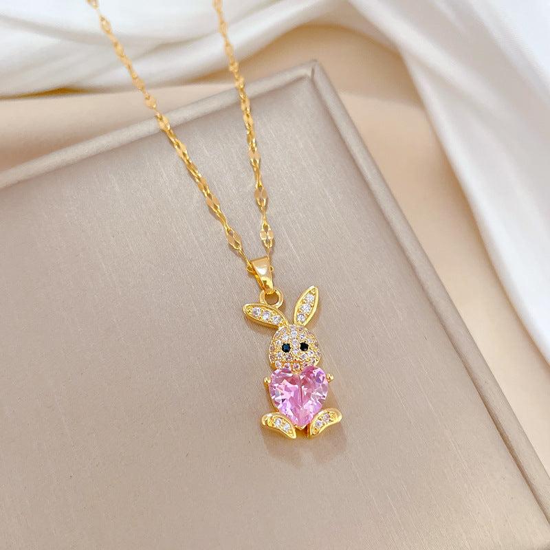 Curved Ear Rabbit Banquet Wedding Necklace