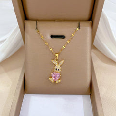 Curved Ear Rabbit Banquet Wedding Necklace