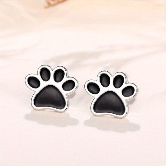 Bear Paw Print Earrings - Women's Plated Jewelry