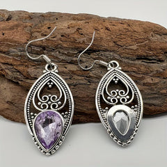 Amethyst Silver Earrings - Ideal Anniversary Gift
