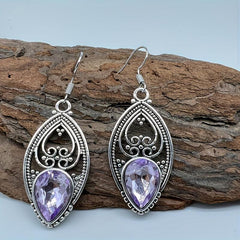 Amethyst Silver Earrings - Ideal Anniversary Gift