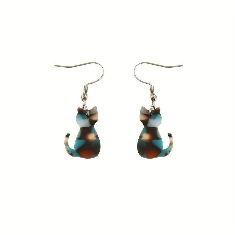 Cat Acrylic Hook Earrings Women's Gift Girls