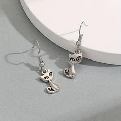Small Animal Cat Earrings Kitten Drop Earrings