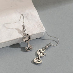 Small Animal Cat Earrings Kitten Drop Earrings
