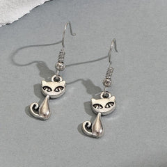 Small Animal Cat Earrings Kitten Drop Earrings