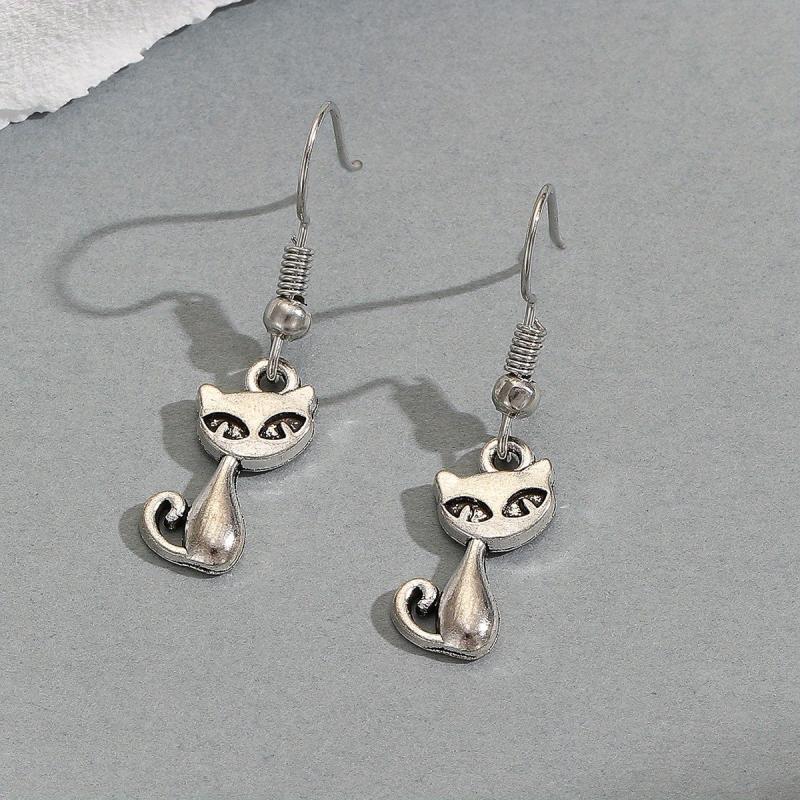 Small Animal Cat Earrings Kitten Drop Earrings