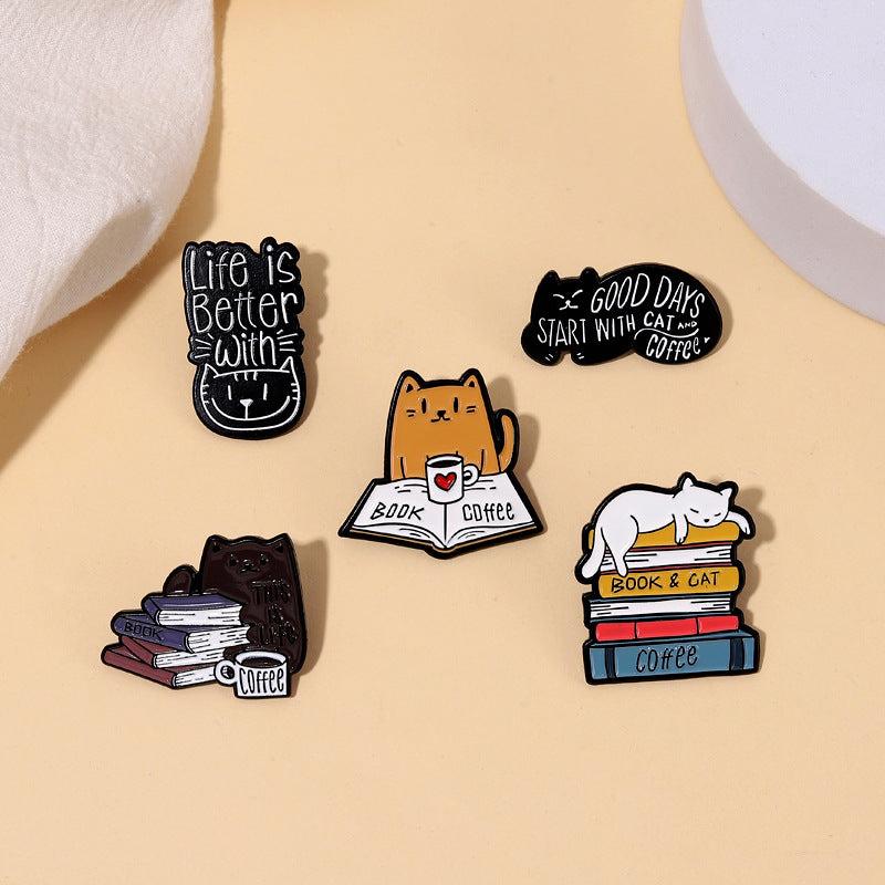 Cat Shaped Enamel Brooch - Cute and Stylish Accessory