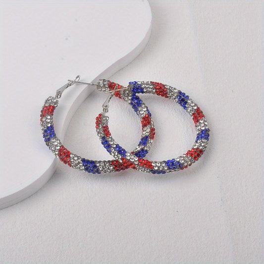 Patriotic American Flag Tassel Earrings for Women