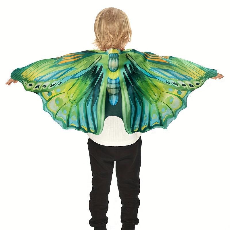 Kids Butterfly Wings Moth Purple Green Cosplay Costume