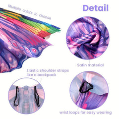 Kids Butterfly Wings Moth Purple Green Cosplay Costume