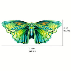 Kids Butterfly Wings Moth Purple Green Cosplay Costume
