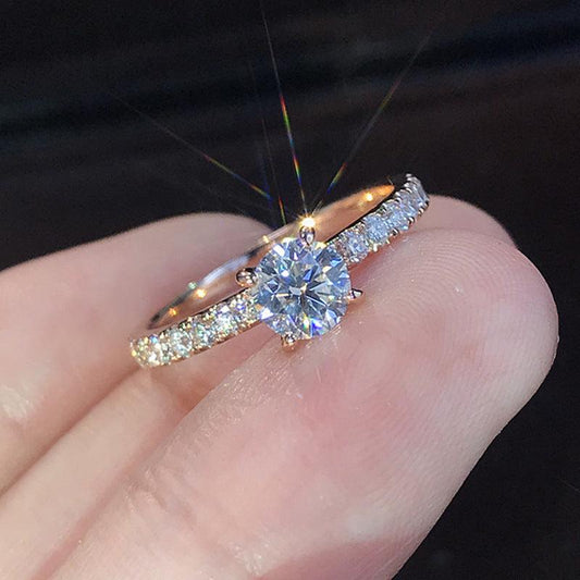 Elegant Simulated Diamond Wedding Ring Set for Couples - Christmas Jewelry