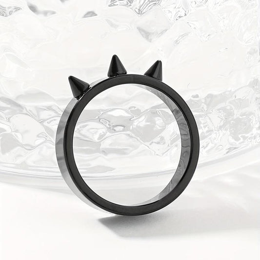 Unisex Anti Wolf Ring Stainless Steel Couple Self Defense 3 Spikes