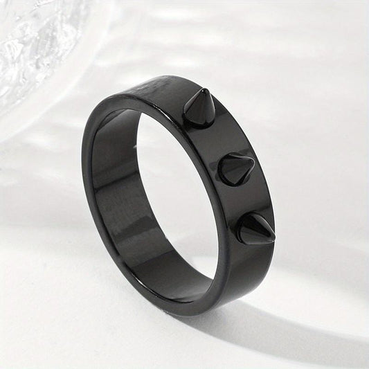 Unisex Anti Wolf Ring Stainless Steel Couple Self Defense 3 Spikes