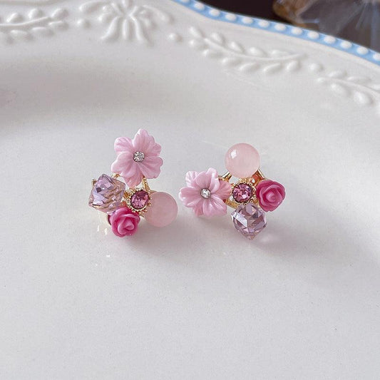 Opal Crystal Flower Earrings - Elegant and Charming Jewelry