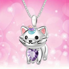 Rainbow Unicorn Cat Pendant Necklace Charm Women's Jewelry