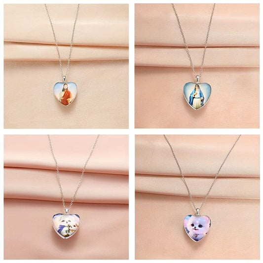 Heart Necklace Pendant Banquet Jewelry Gift for Men and Women