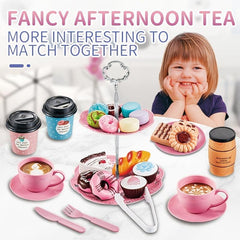 Pretend Tea Party Set For Little Girls 38PCS Coffee Maker Set
