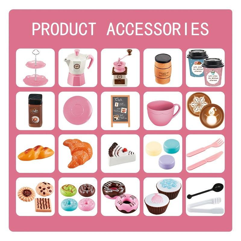 Pretend Tea Party Set For Little Girls 38PCS Coffee Maker Set