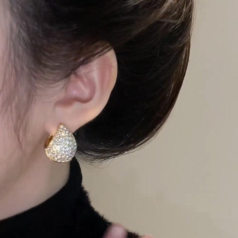 Water Drop Hoop Earrings Ear Buckle Female Temperament Earrings
