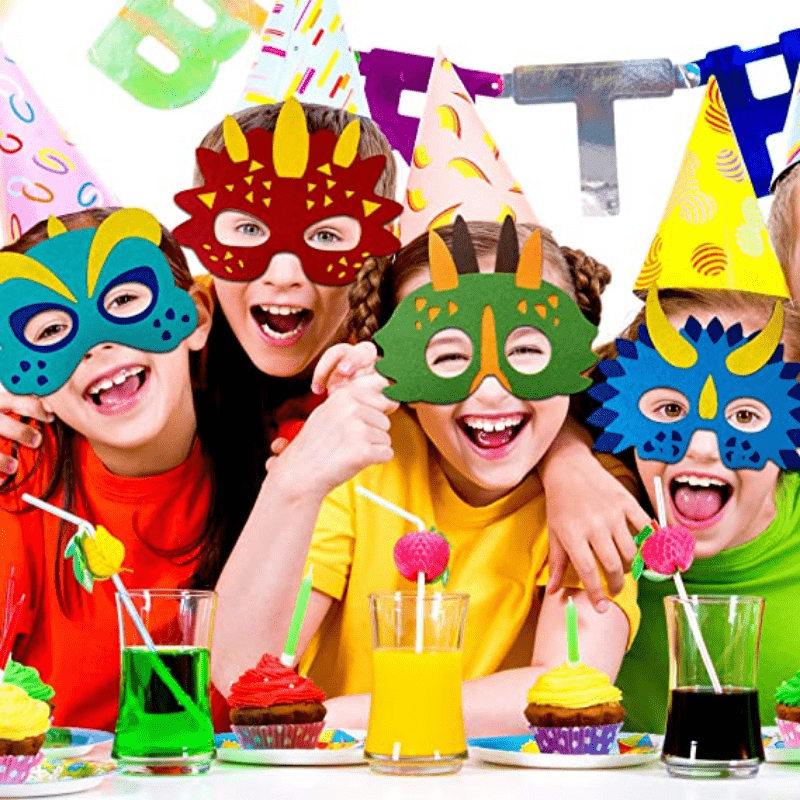 12 Pcs Dinosaur Masks for Kids Birthday Party