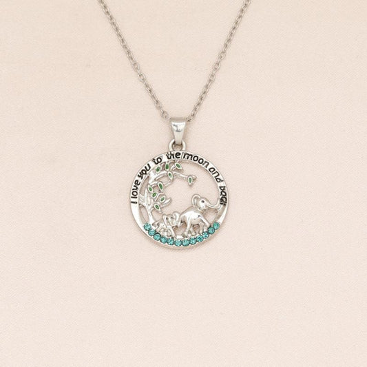 Baby Elephant Round Necklace For Women And Girls
