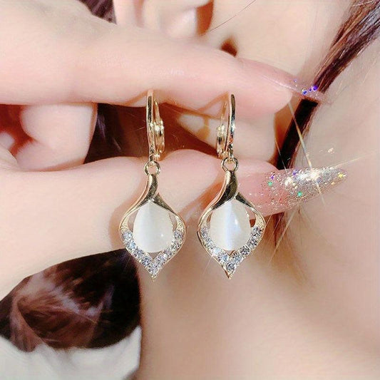 Opal Stone Earrings For Women Ear Studs Pair