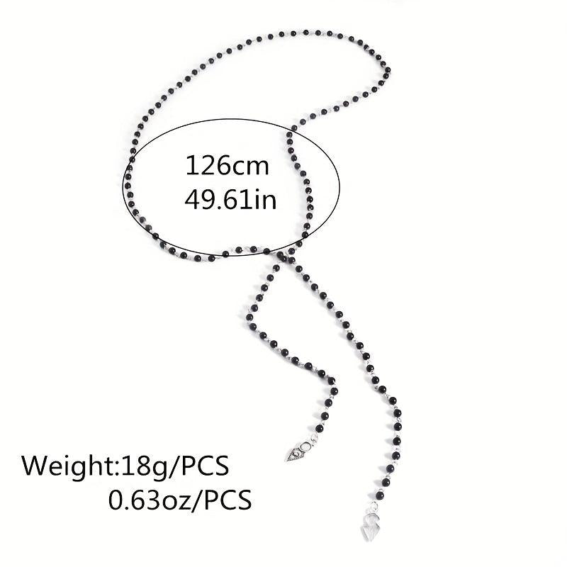 Elegant Beaded Pearl Long Necklace for Versatile Styling