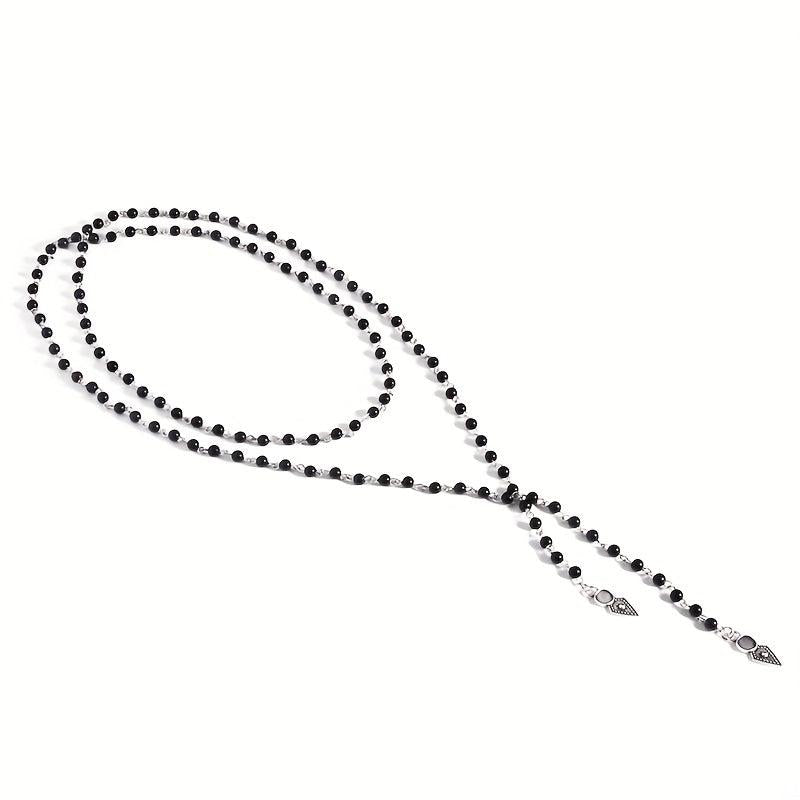 Elegant Beaded Pearl Long Necklace for Versatile Styling