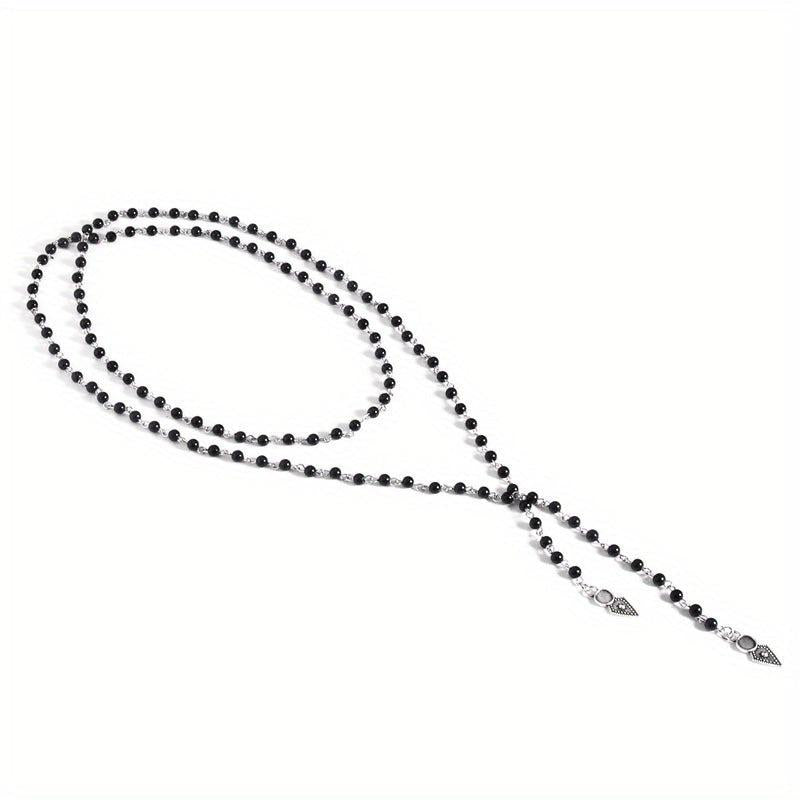 Elegant Beaded Pearl Long Necklace for Versatile Styling