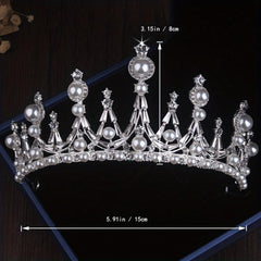 Girls Crown Wedding Dress Beads Rhinestone Three piece Bridal Jewelry Set
