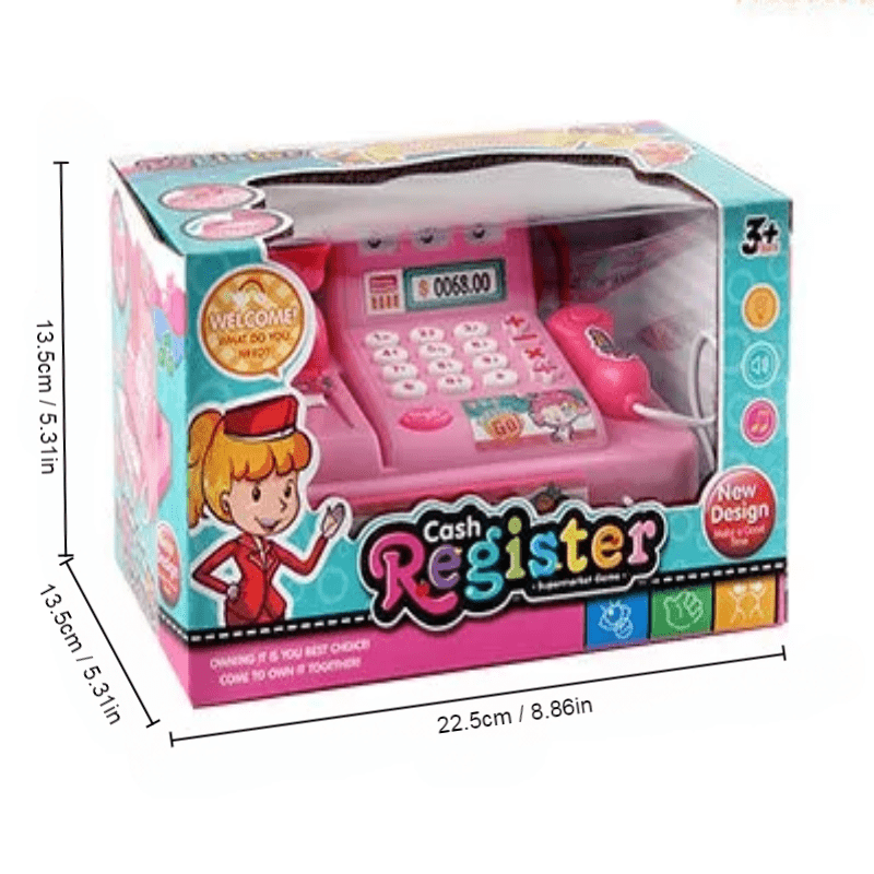 Girls Playing House Supermarket Cash Register Toy Light Music Role Play Gift