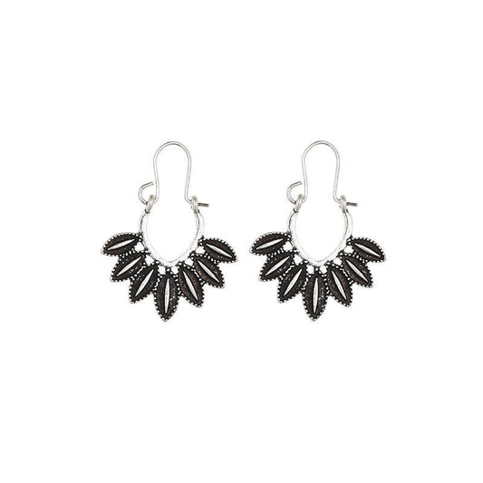 Bohemian Retro Earrings Ethnic Exaggerated Carved Bronze Metal Set