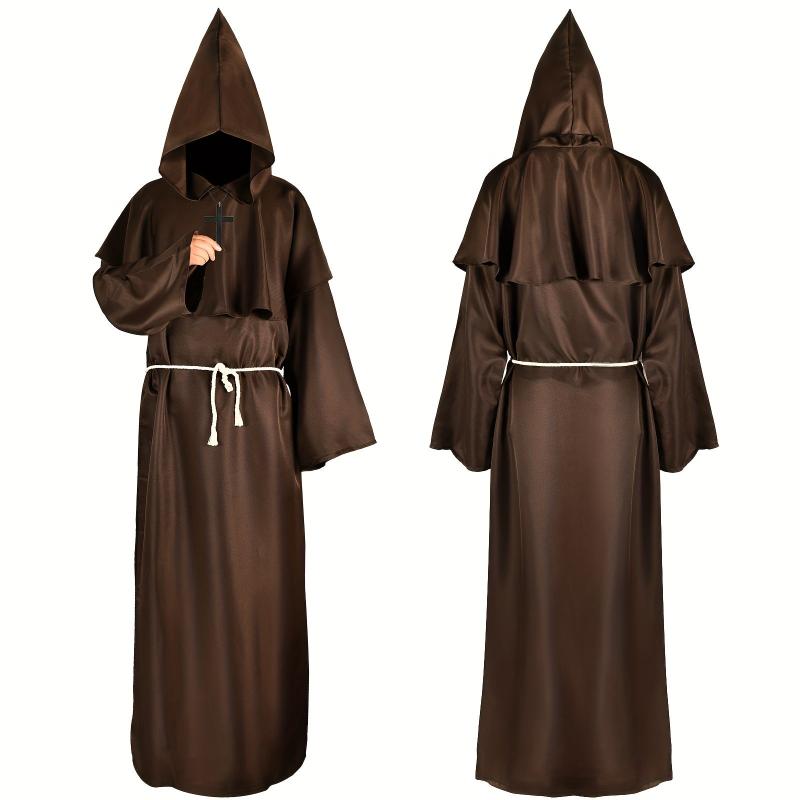 Halloween Monk Costume Pastor Robe Medieval Renaissance Robe