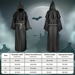 Halloween Monk Costume Pastor Robe Medieval Renaissance Robe