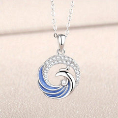 Silver Retro Geometric Phoenix Couple Necklace National Tide Pendant
