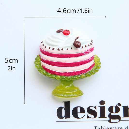 Mini Food Magnets Set - Croissant, Hamburger, Cake Resin DIY Kit
