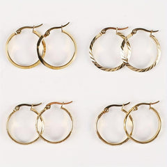 Golden Stainless Steel Fish Embossed Circle Earrings for Women