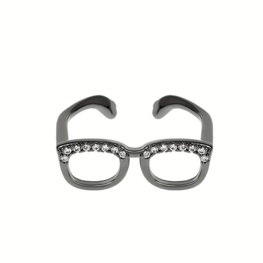 Mini Fidget Glasses Ring Hip Hop Funny Adjustable Couple Finger Ring