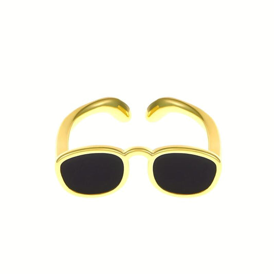 Mini Fidget Glasses Ring Hip Hop Funny Adjustable Couple Finger Ring