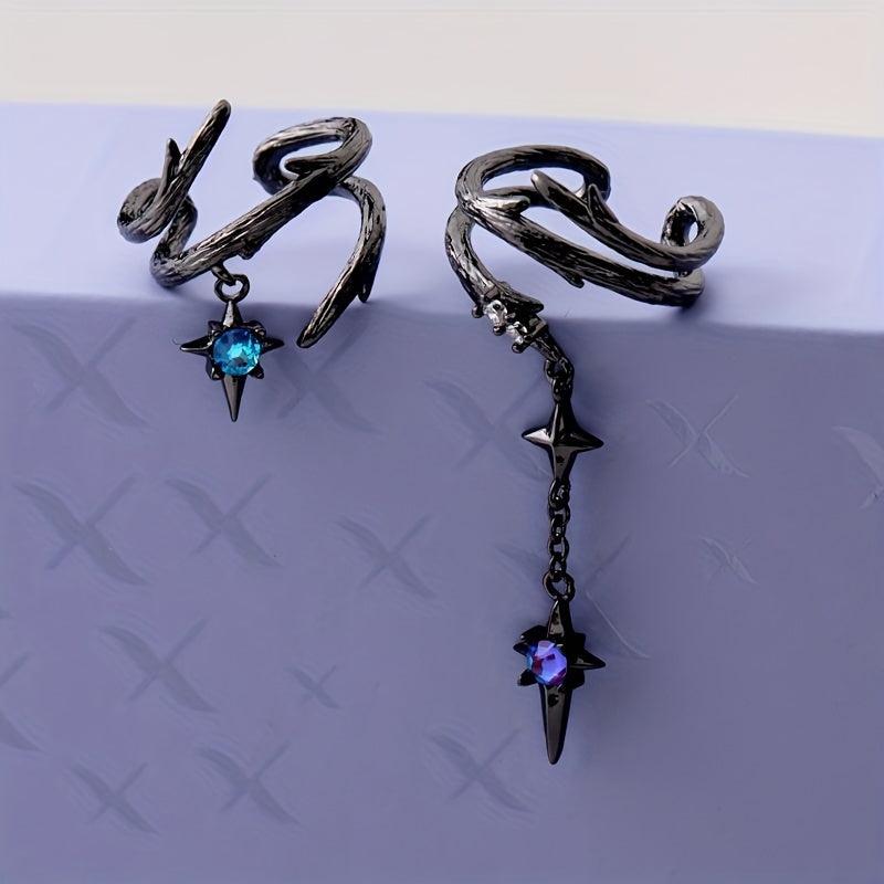 Night Talk Thorny Ear Bone Clips Vintage Earrings