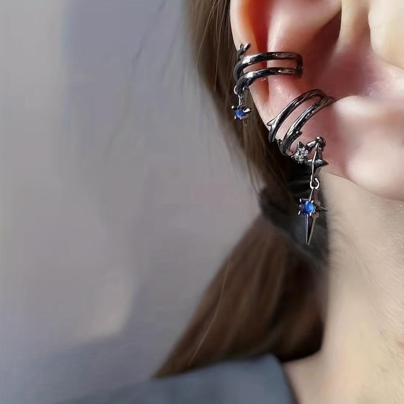 Night Talk Thorny Ear Bone Clips Vintage Earrings