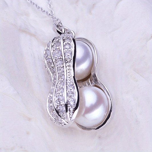 Freshwater Pearl Peanut Pendant Necklace