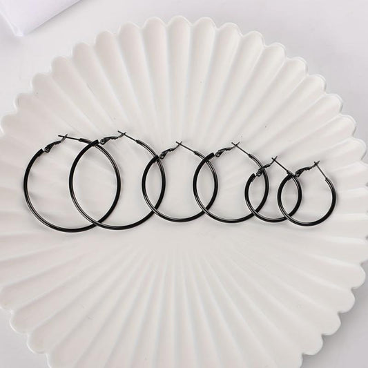 3 Pairs Stainless Steel Hoop Earrings Set Hypoallergenic for Women Girls