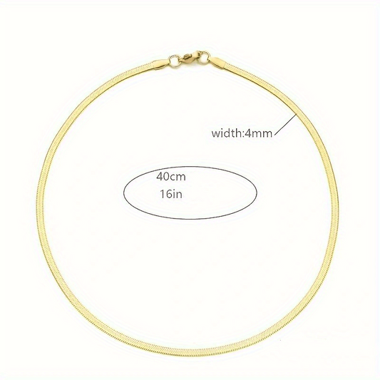 Silver Herringbone Chain Necklace for Women