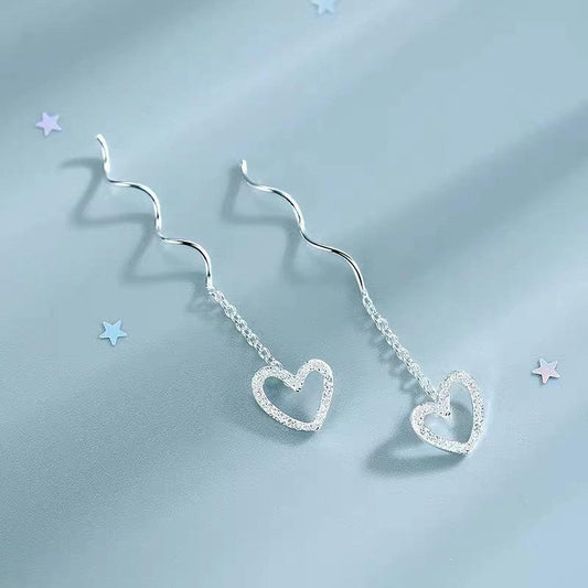 Tassel Earrings Sweet Heart Ear Wire Earrings Ear Jewelry
