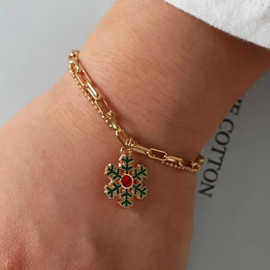 Holiday Jewelry Set Japanese Chain Pendant Christmas Bracelet